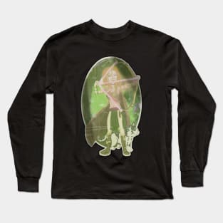 Dungeons and Dragons Lady archer Warrior and Cat Long Sleeve T-Shirt